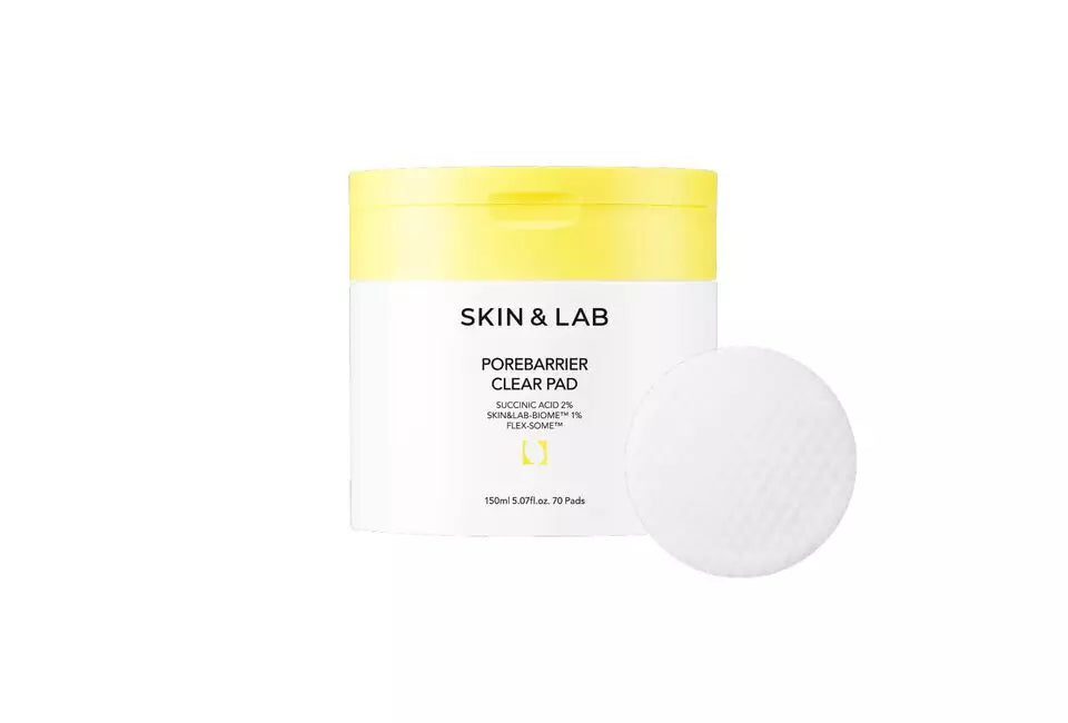 Miếng Pad Làm Sạch Da Và Tẩy Tế Bào Chết Với 2% Succinic Acid SKIN&LAB Porebarrier Clear Pad 70 Miếng