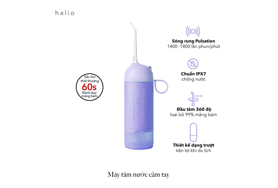 Máy Tăm Nước Cầm Tay Halio UltraClean Oral Irrigator - Periwinkle