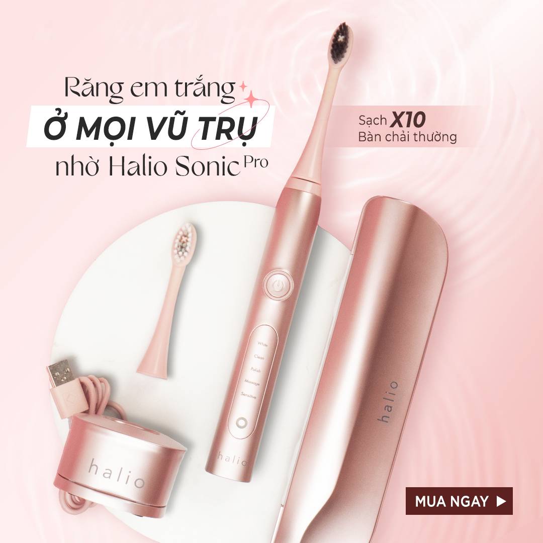 Bàn Chải Điện Làm Trắng Răng Halio Sonic Whitening Toothbrush PRO Rose Gold Limited Edition