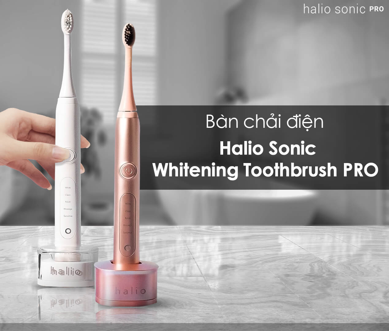 Bàn Chải Điện Làm Trắng Răng Halio Sonic Whitening Electric Toothbrush PRO