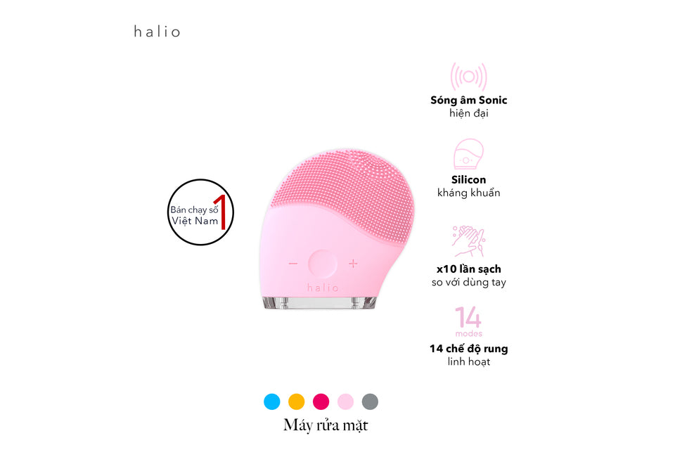 Máy Rửa Mặt Halio Facial Cleansing & Massaging Device - Baby Pink