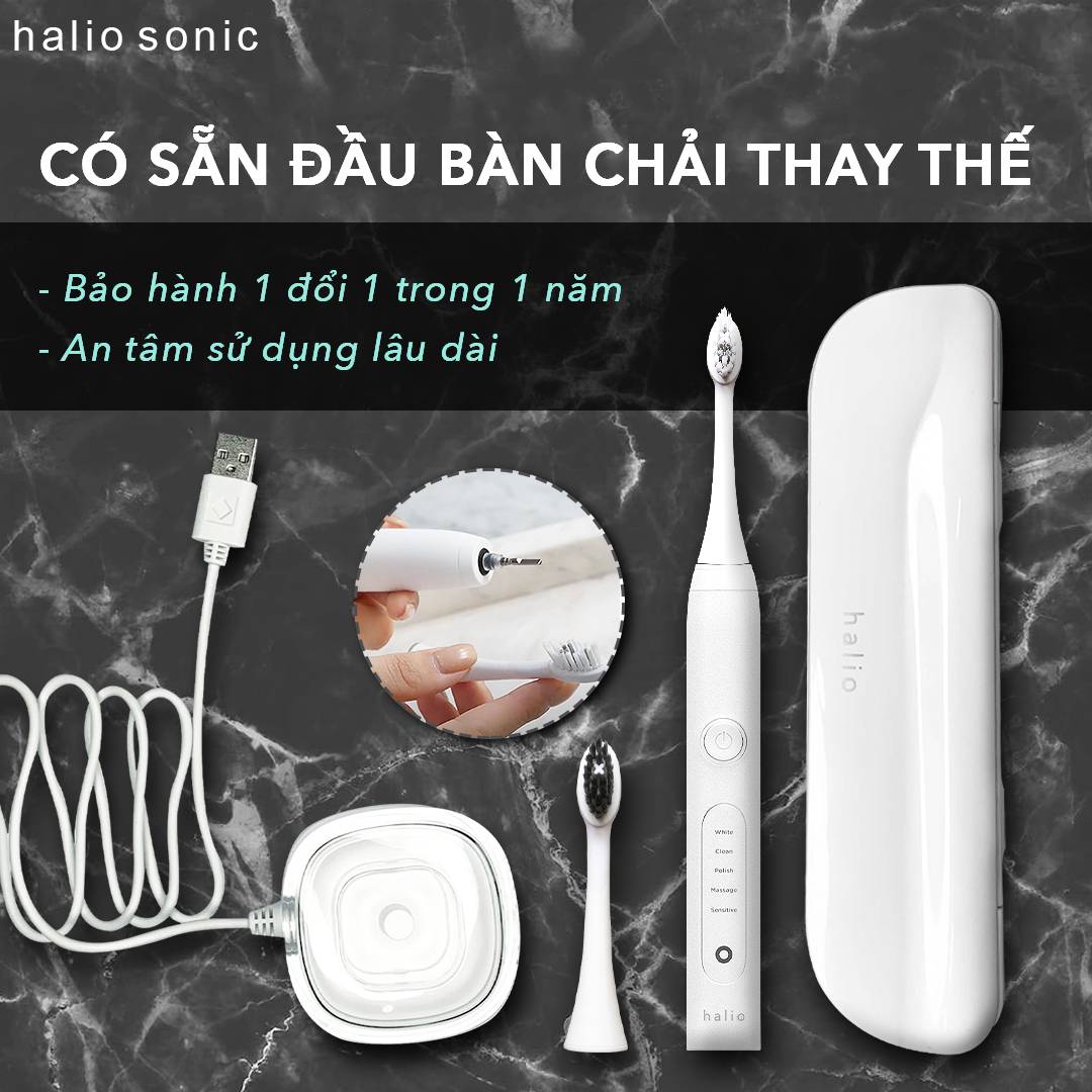 Bàn Chải Điện Làm Trắng Răng Halio Sonic Whitening Electric Toothbrush PRO