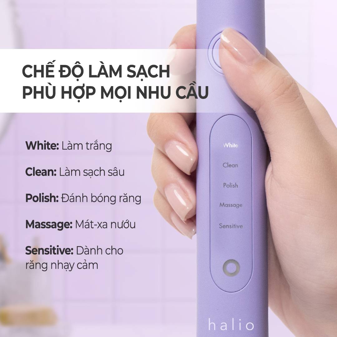 Bàn Chải Điện Làm Trắng Răng Halio Sonic Whitening Electric Toothbrush PRO