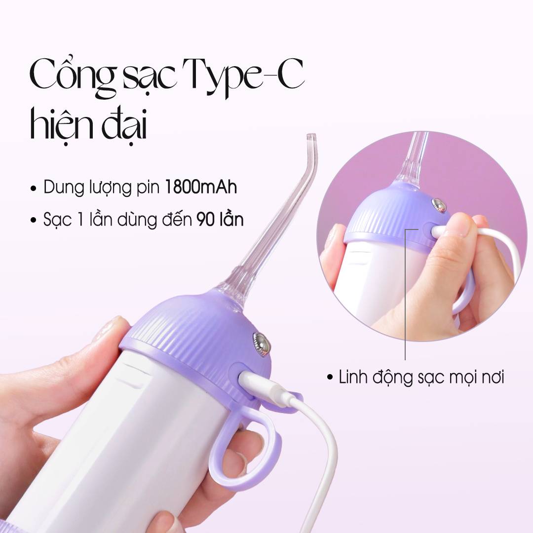 Máy Tăm Nước Cầm Tay Halio UltraClean Oral Irrigator - Periwinkle