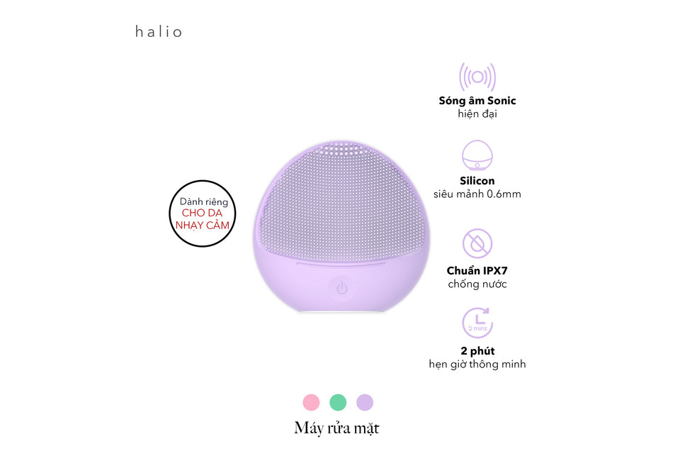 Máy Rửa Mặt Dành Cho Da Nhạy Cảm Halio Sensitive Facial Cleansing & Massaging Device Purple Rain Limited Edition