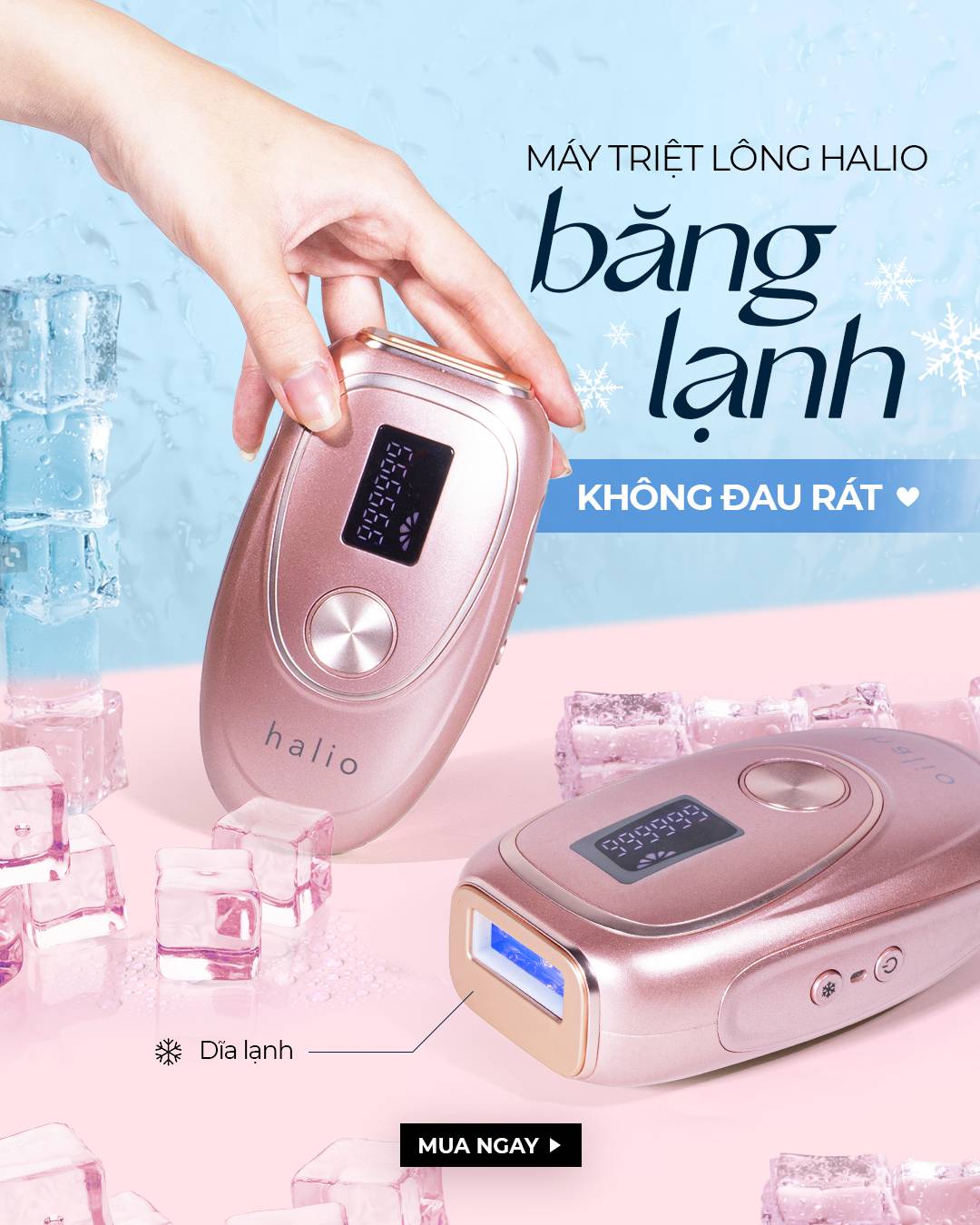 Máy Triệt Lông Lạnh Cá Nhân Halio IPL Cooling Hair Removal Device