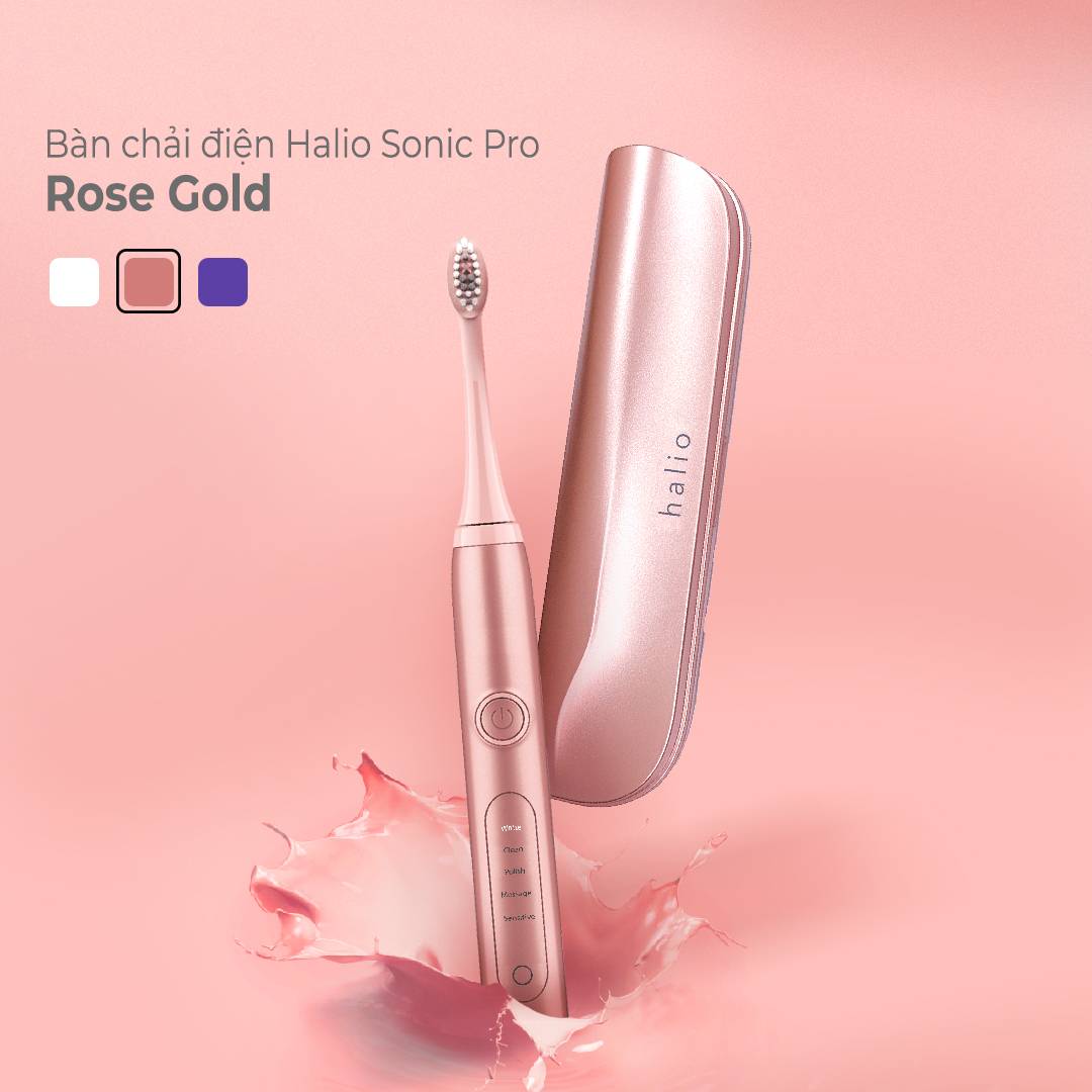 Bàn Chải Điện Làm Trắng Răng Halio Sonic Whitening Toothbrush PRO Rose Gold Limited Edition