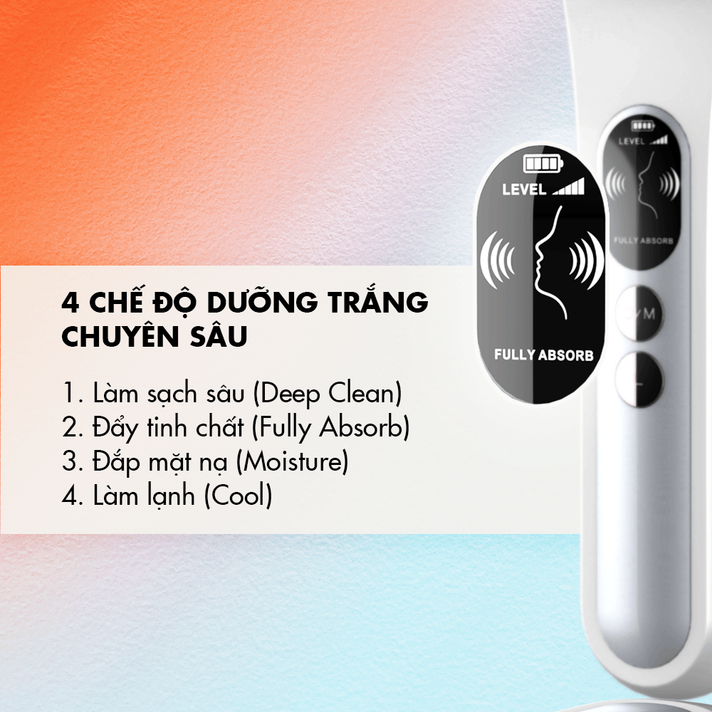 Máy Massage Đẩy Tinh Chất Nâng Cơ Mặt Nóng Lạnh Halio Ion Hot & Cool Beauty Device White Limited Edition