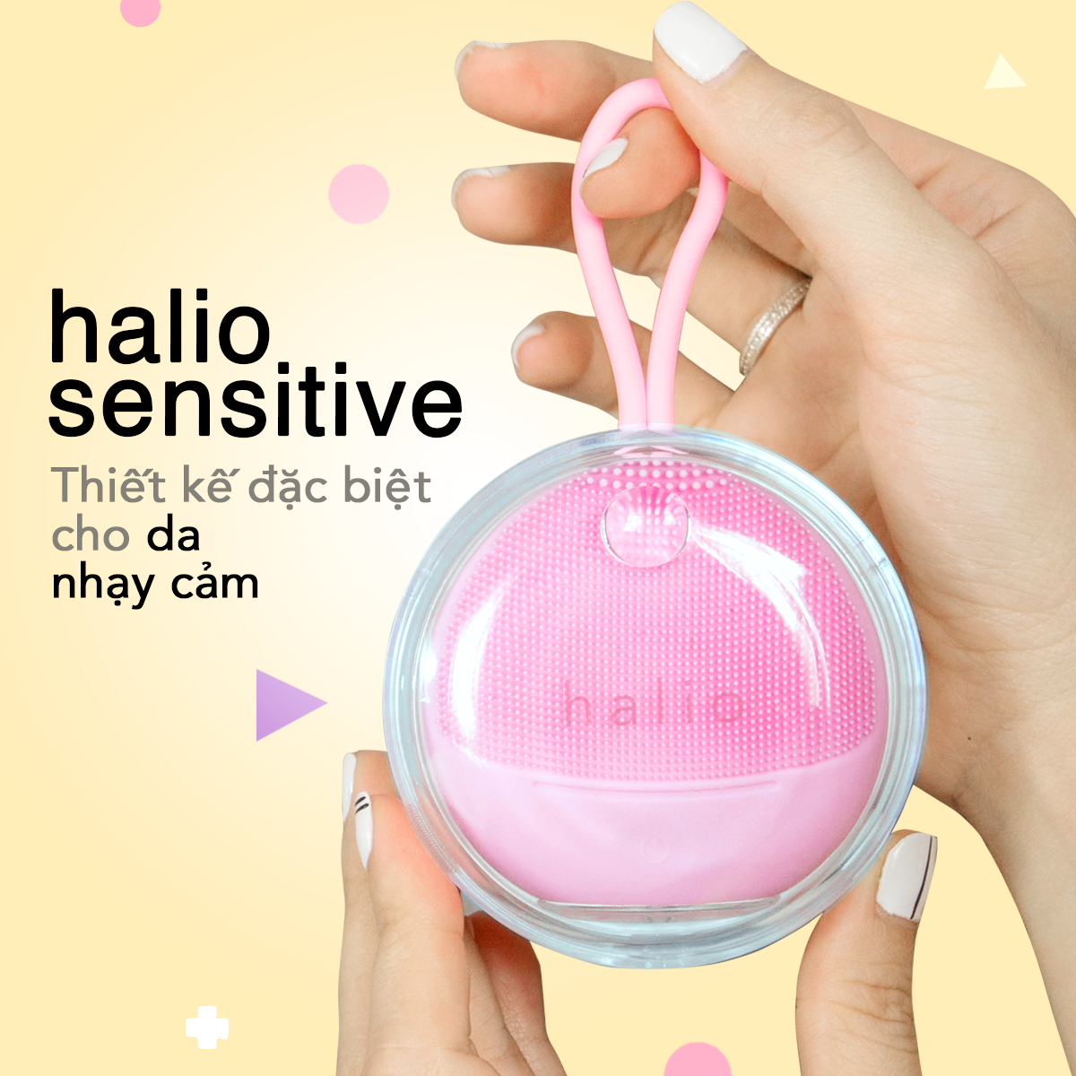 Máy Rửa Mặt Dành Cho Da Nhạy Cảm Halio Sensitive Facial Cleansing & Massaging Device Baby Pink Limited Edition