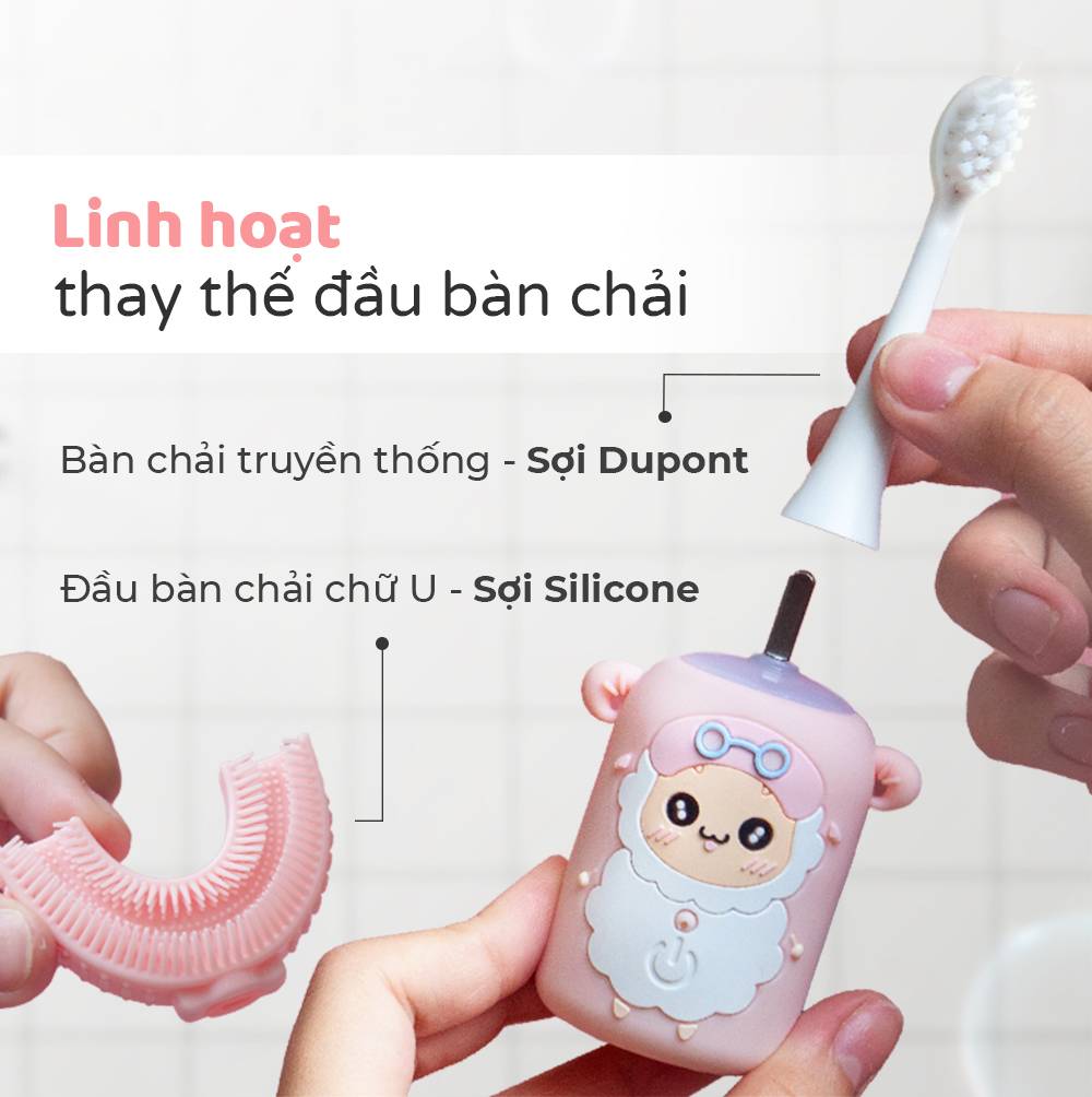 Bàn Chải Đánh Răng Điện Chữ U Cho Bé Halio Smart Sonic U-Shaped Toothbrush