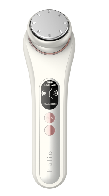 Máy Massage Đẩy Tinh Chất Nâng Cơ Mặt Nóng Lạnh Halio Ion Hot & Cool Beauty Device White Limited Edition