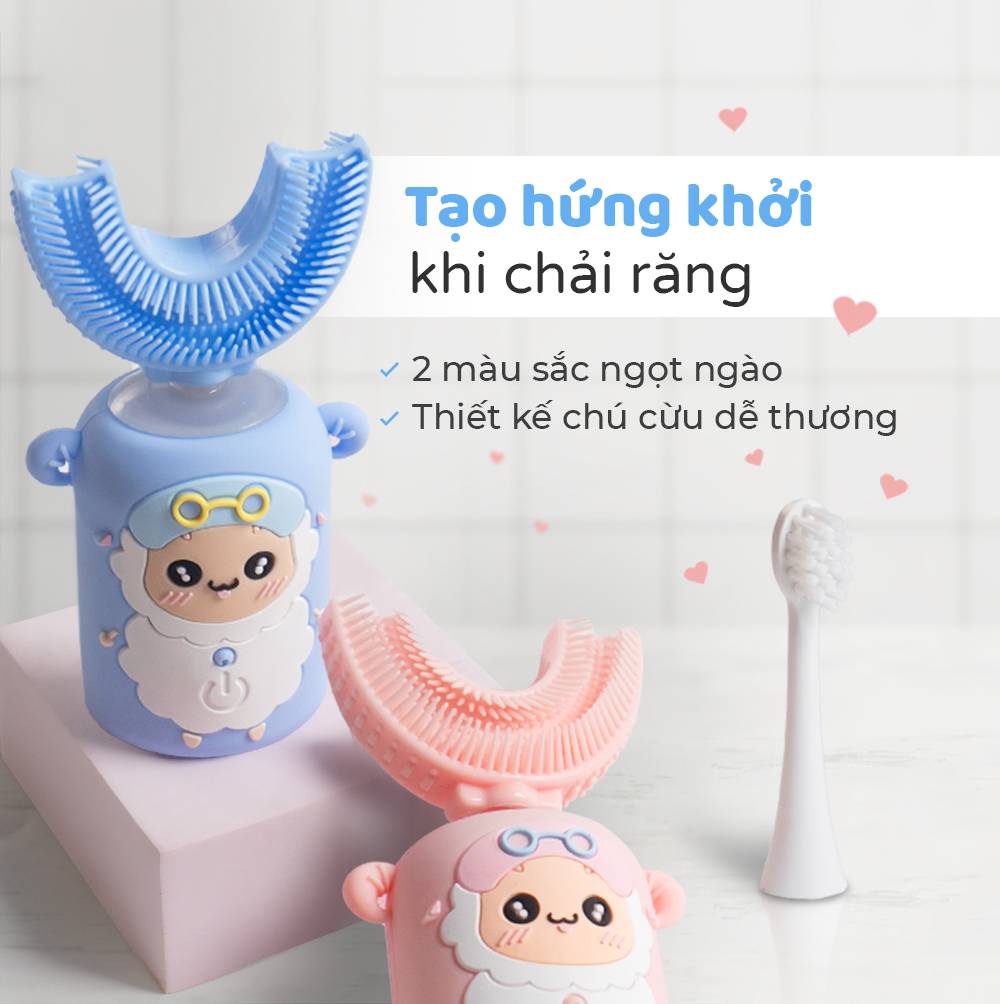 Bàn Chải Đánh Răng Điện Chữ U Cho Bé Halio Smart Sonic U-Shaped Toothbrush