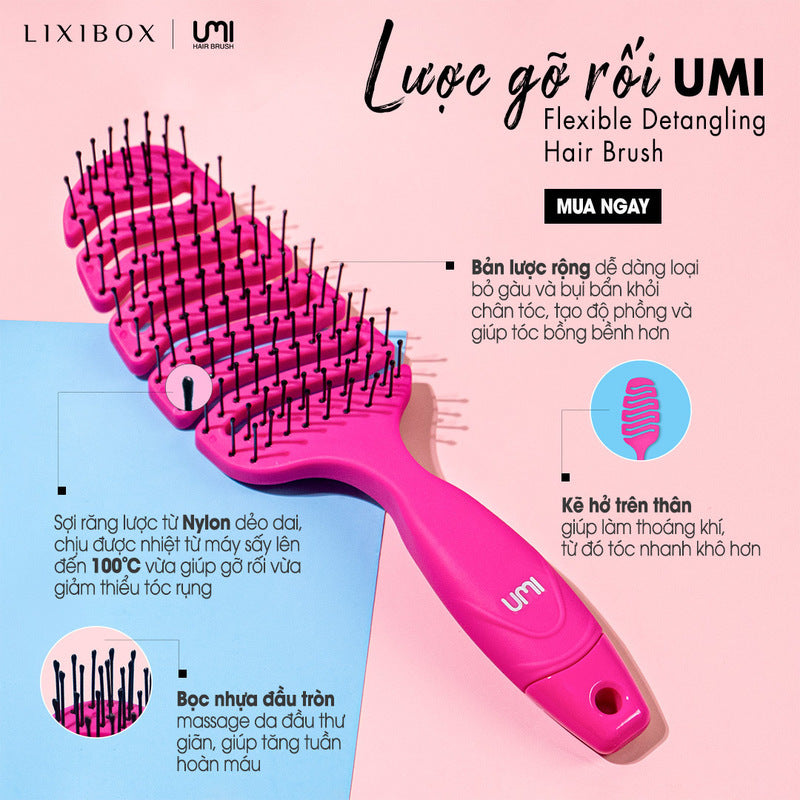 Lược Gỡ Rối Umi Flexible Detangling Hair Brush