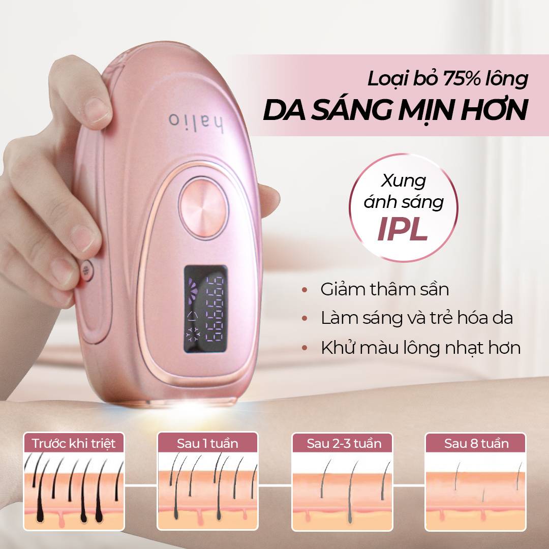 Máy Triệt Lông Lạnh Cá Nhân Halio IPL Cooling Hair Removal Device