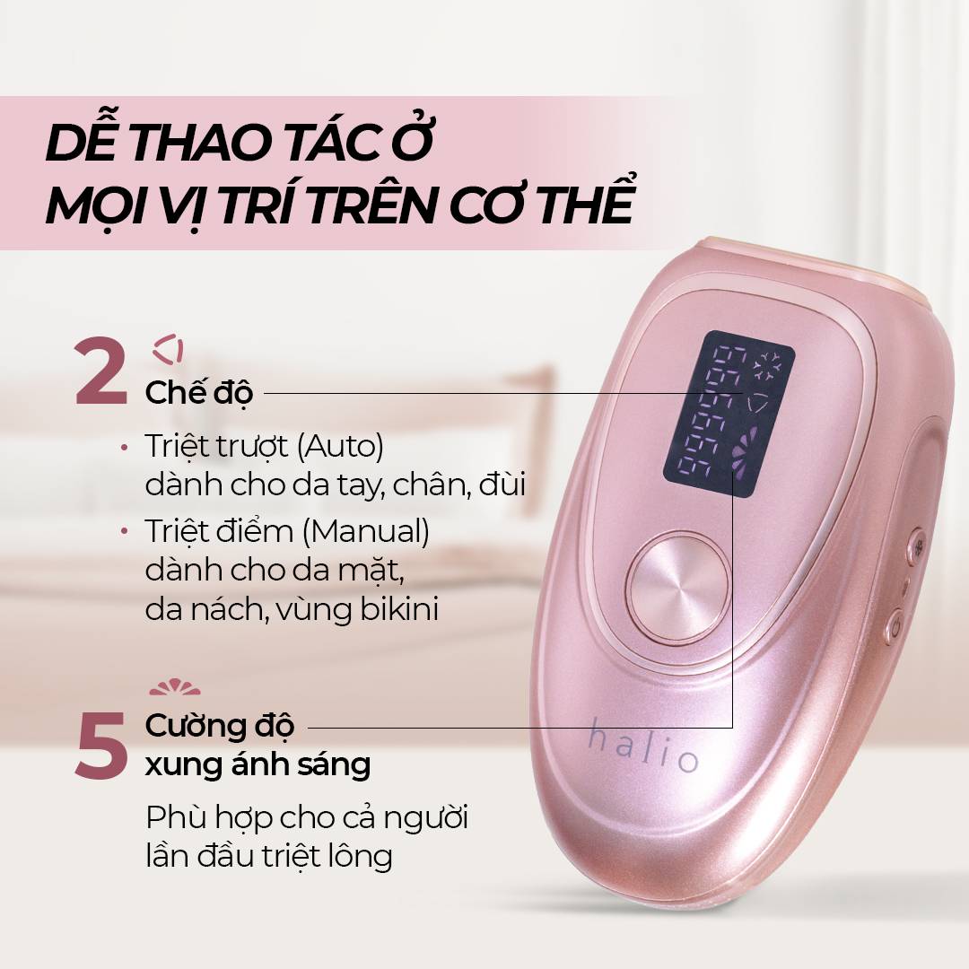 Máy Triệt Lông Lạnh Cá Nhân Halio IPL Cooling Hair Removal Device