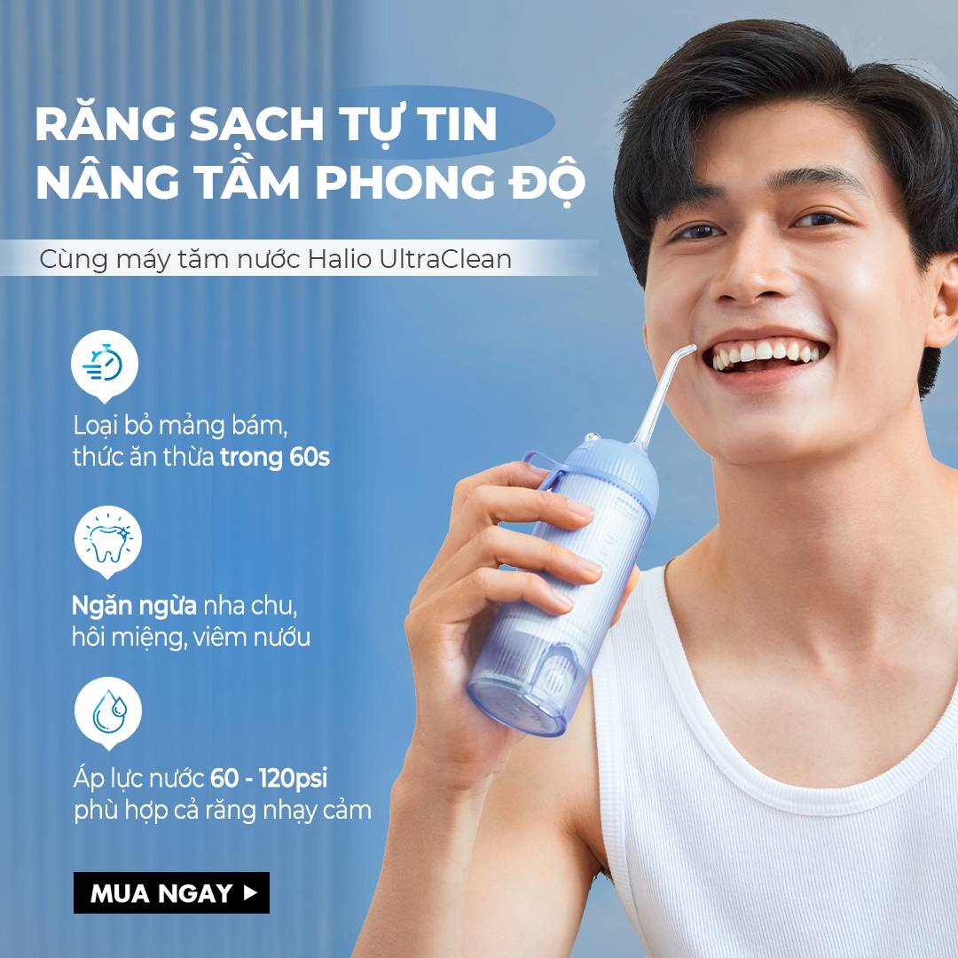 Máy Tăm Nước Cầm Tay Halio UltraClean Oral Irrigator Sky Blue