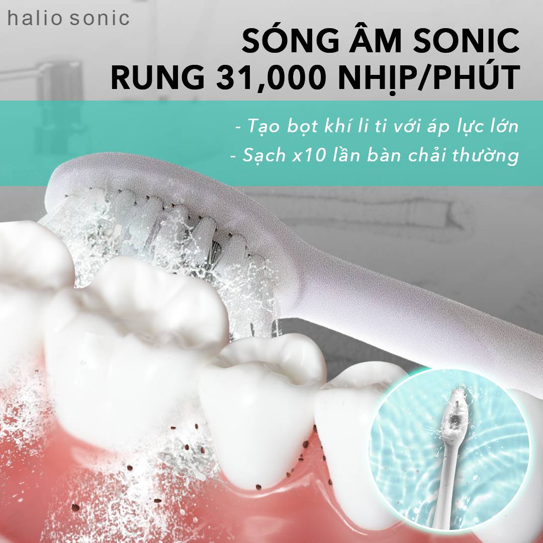 Bàn Chải Điện Làm Trắng Răng Halio Sonic Whitening Electric Toothbrush PRO White