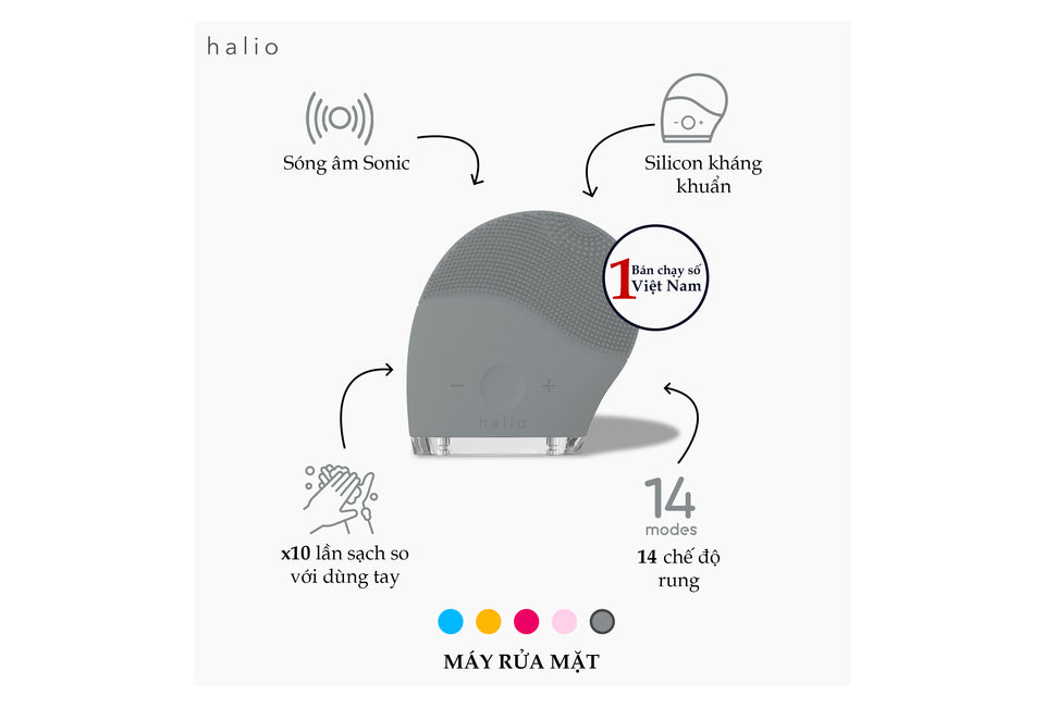 Máy Rửa Mặt Halio Facial Cleansing & Massaging Device - Grey Smoke Limited Edition